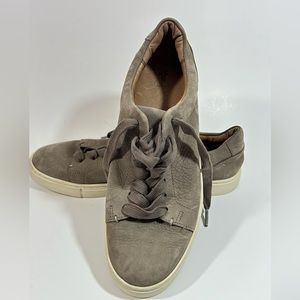 FRYE IVY Women Sneakers 3471182 Grey Taupe Low Top Lace Leather Shoes Size 8.5 M
